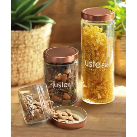 Lot de 3 bocaux en verre 580ml + couvercles